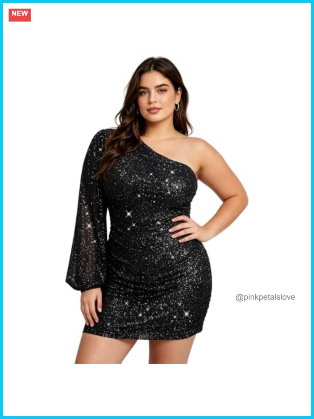 One Shoulder Sequin Bodycon Mini Dress Ruched Party Prom Cocktail